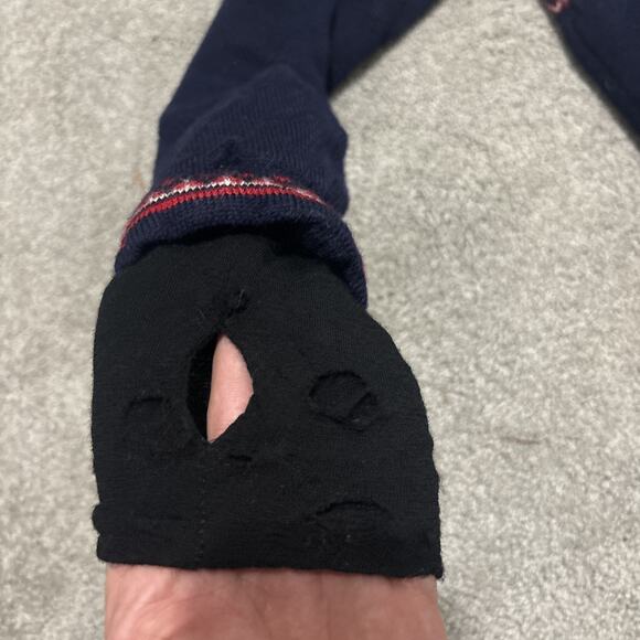 Dale Of Norway Sweater Size Small White Navy Wool Full Zip Distressed - Picture 7 of 10